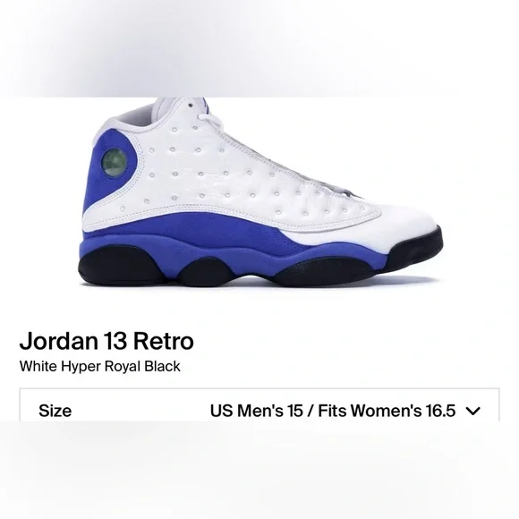 Jordan 13 Retro White and Blue Men's Shoes - Picture 5 of 12